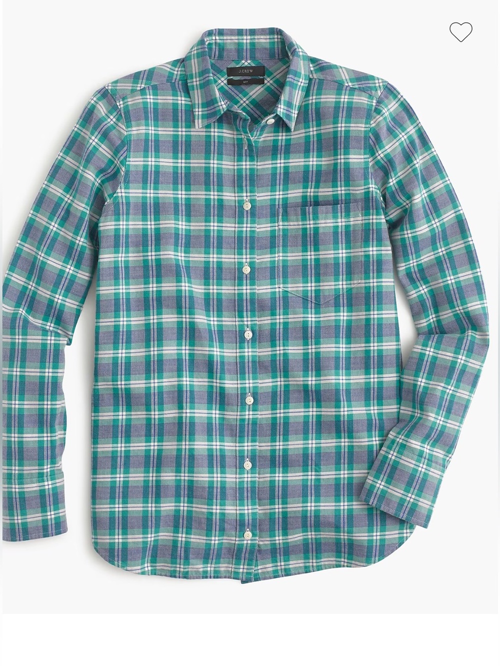 J Crew Boy shirt in green and blue plaid Size 12 - Picture 2 of 8